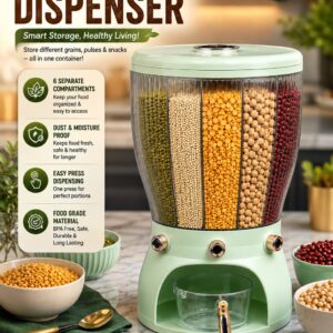 round 6 compartment dry food dispenser